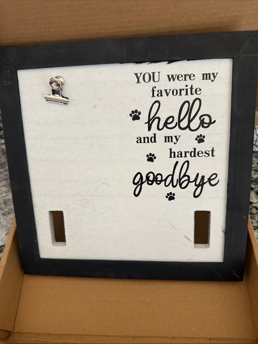 Framed Pet Memory Sign - Black & White